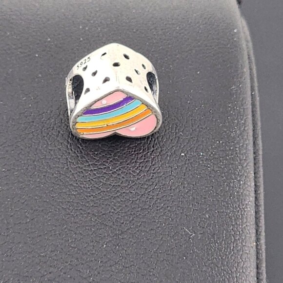 Sterling Silver 925 Heart Charm – Multi-Color Enamel – Brand New - Picture 3 of 7